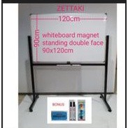 

NEW Papan Tulis Whiteboard Standing Magnet Double Face ZETTAKI 90x120cm PREMIUM
