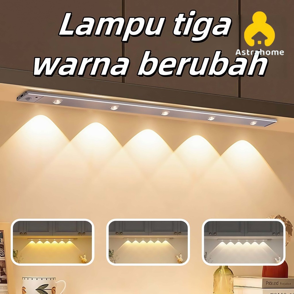 Lampu LED sensor gerak magnetik tiga nada, lampu induksi tubuh manusia