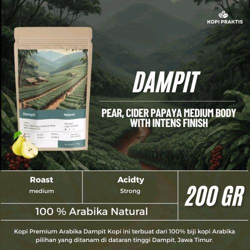

ROASTED BEANS ARABIKA NATURAL DAMPIT 200 GR | BIJI KOPI SANGRAI | Coffee - GILING HALUS