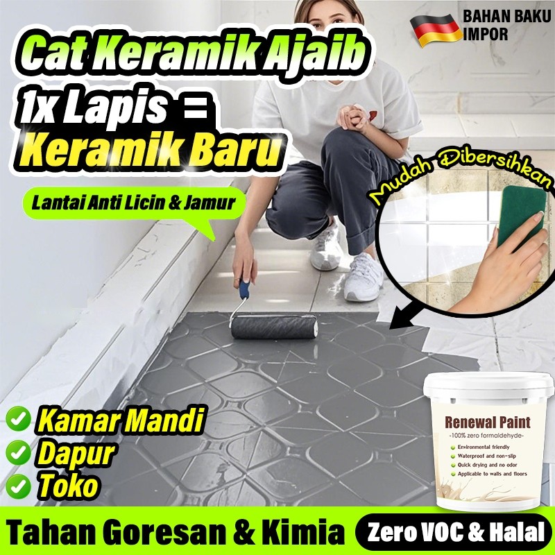 sale【Anti Licin & Anti Jamur Super】Tahan Genangan Khusus Kamar Mandi*Cat Keramik Renew Renovasi lant
