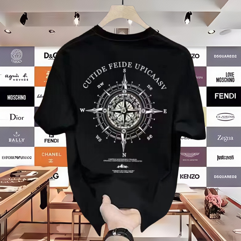 Chrome Hearts Compass Kaos Pria Distro Original 100%  Oversize Boxy Fit T Shirt Vintage 20s Wanita F