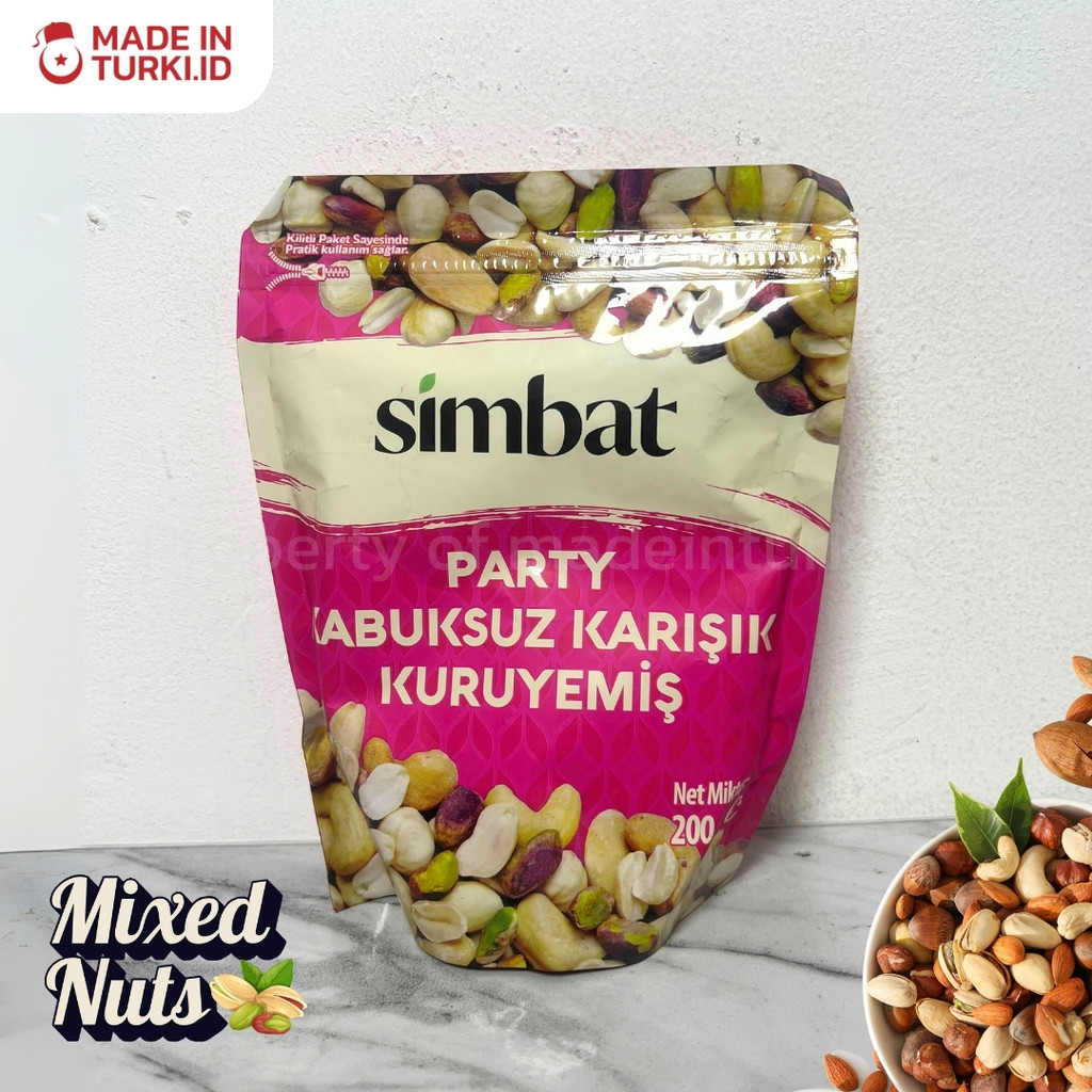 

Simbat Party Kabuksuz Karisik Kuruyemis 200gr – Snack Kacang Kacangan Turki 100% Original madeinturki.id