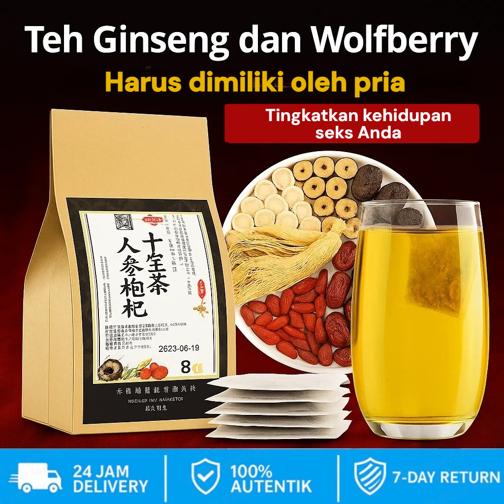 

⚡COD/Pengiriman 24 Jam⚡【30 Kantong Teh Celup Herbal】Ginseng And Wolfberry Ten Treasures Tea/Teh Ginseng Pria / Nutrisi Ginjal Dan Hati / Teh Penambah Energi / Anti Lelah / Teh Kesehatan Herbal
