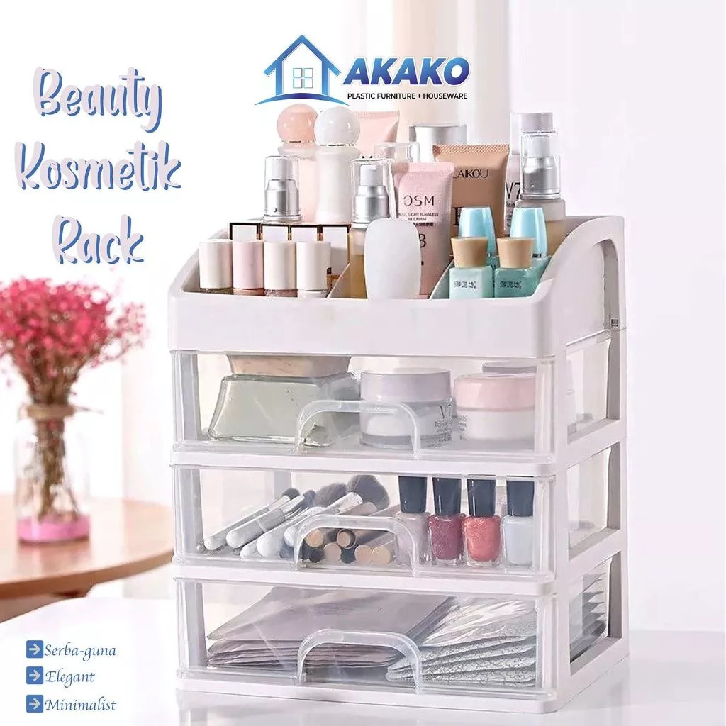 

New AKAKO Kosmetik Rak Serba-Guna Elegant Minimalist / Rak Laci KosmetikPremium
