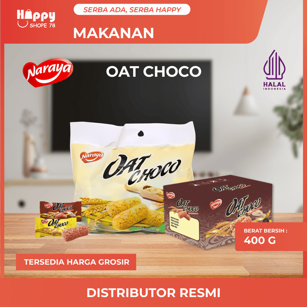 

NARAYA Oat Choco 400g Cemilan Sehat Praktis Rendah Kalori Cocok untuk Diet