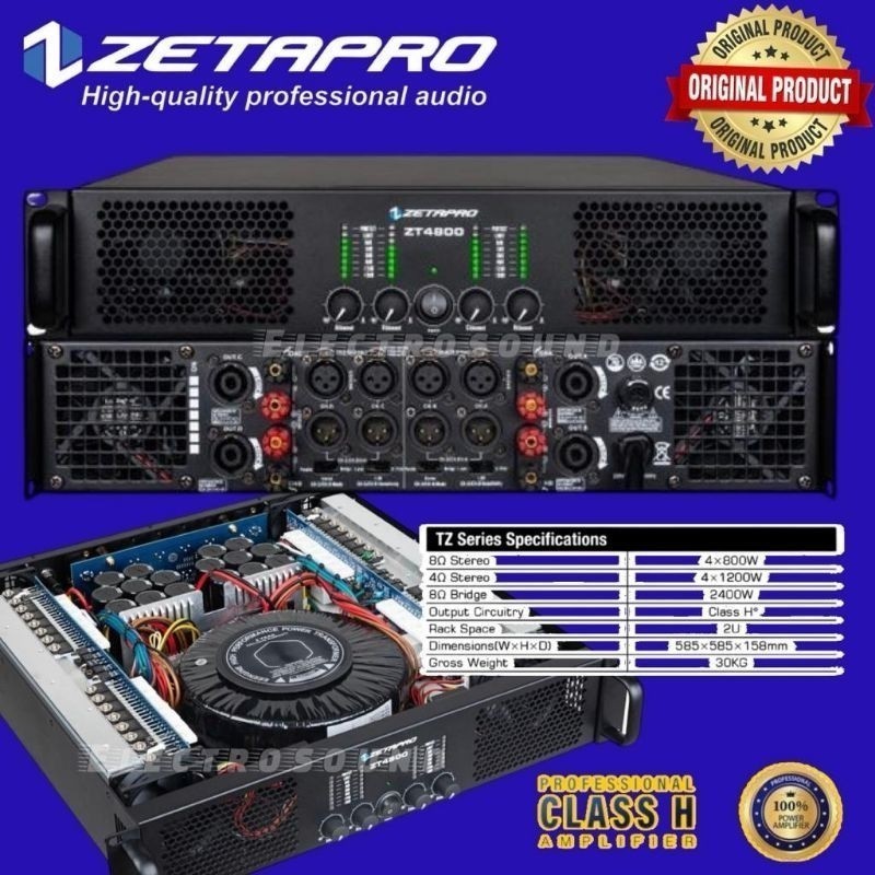 POWER AMPLIFIER ZETAPRO ZT4800 / Power Ampli Zetapro ZT 4800 / Zetapro Original