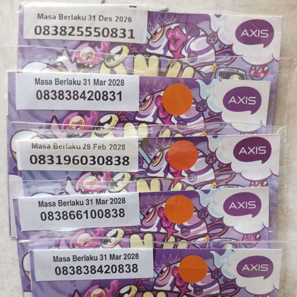 L/ nomor cantik AXIS dobel operator