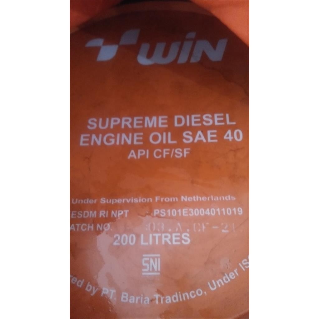 Oli Mesin Diesel Truk Drum 1 Liter Eceran WIN Alat Berat Mobil Sae 40