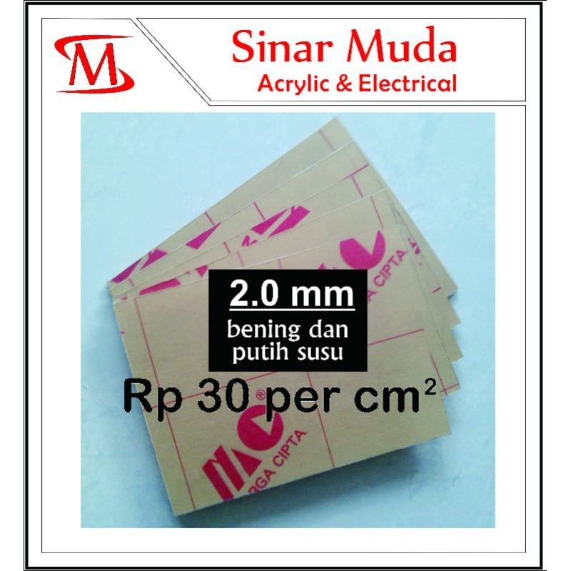 Akrilik Lembaran 2mm Bening Putih Susu Ukuran Custom / Mika Acrylic Murah