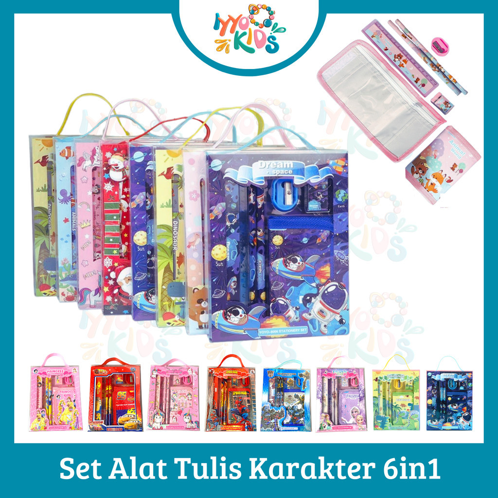 

IYYO KIDS | AT04 03 Stationary Set Kotak Pensil Anak Set Stationery Alat Tulis Kotak Pensil Karakter