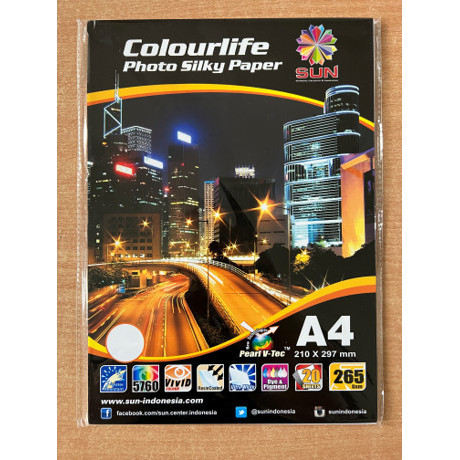 

Kertas Foto Sun Colourlife Photo Silky Paper A4 265gsm