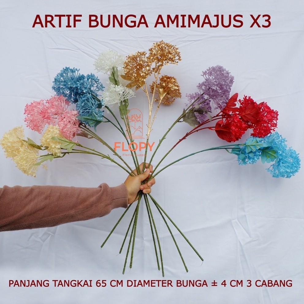 [1Tangkai 3 Cabang] Artifisial Amimajus X3 / Bunga Amimajus X3