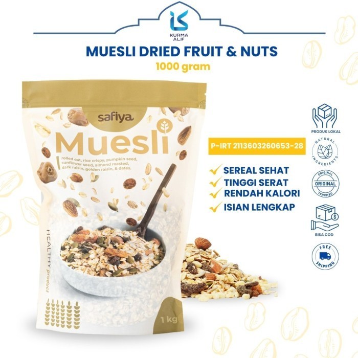 

HEMAT! Muesli Safiya 1 Kg Dried Fruit Sereal Sehat Makanan Diet Oatmeal - 500 gr