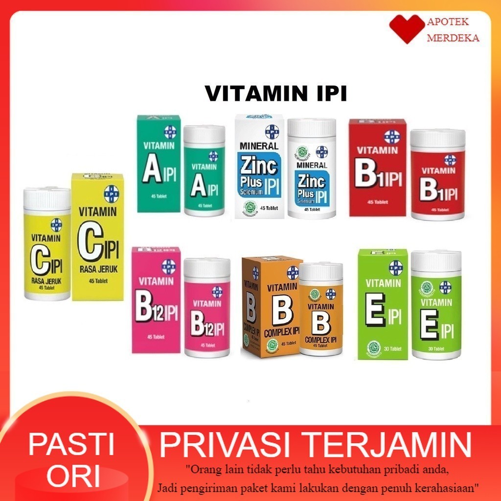 Vitamin IPI / Vitamin A , B1 , B Complex , B12 , C , E , Zink Zinc Plus Selenium ipi