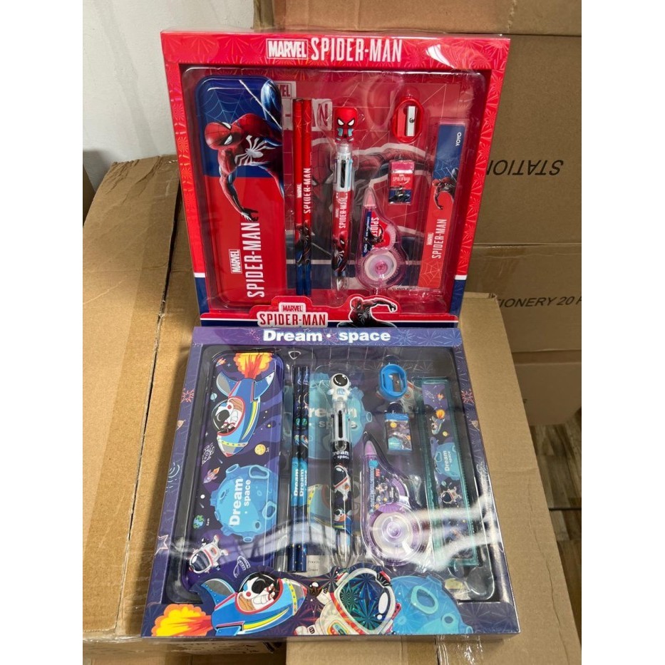 

promo ✨ -STUDY SET STATIONERY PENSIL SET PAKET ALAT TULIS SEKOLAH KOTAK PENSIL ANAK 8IN1 KODE 8021 - COWOK 8IN1