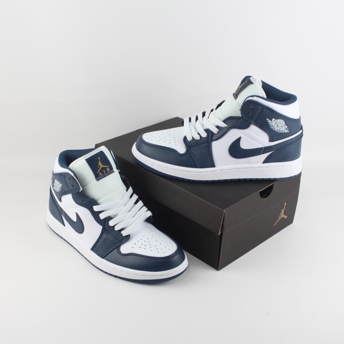 Chemistry Nike Air Jordan 1 Mid Obsidian Dark Teal Navy