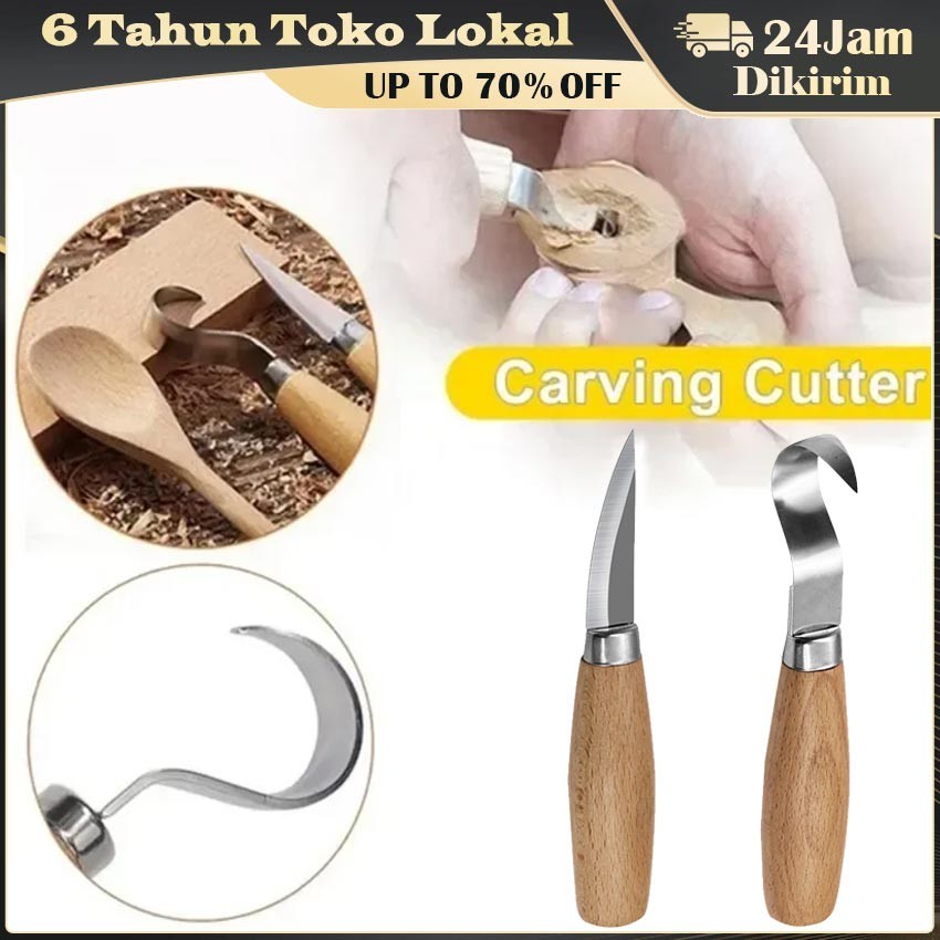 2Pcs Pisau Raut / Pisau Ukir / Pisau Kerajinan / Pisau Ukir Kayu Model U / Wood Carving Knife
