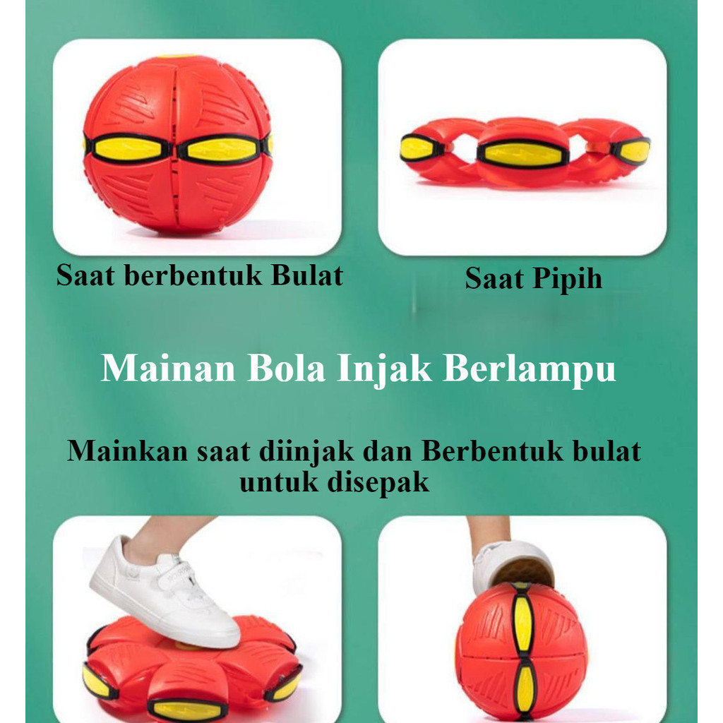 ACEH.RQA 160094 Mainan Bola injak Ufo Berlampu /Ufo Ball Magic / Sepak Bola ufo /Magic Flat Ball LED
