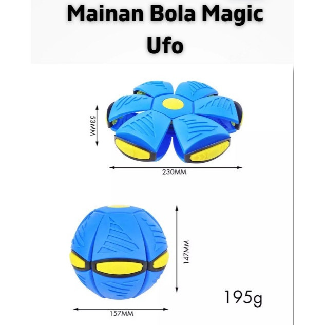 ACEH.UNO 160094 Mainan Bola injak Ufo Berlampu /Ufo Ball Magic / Sepak Bola ufo /Magic Flat Ball LED