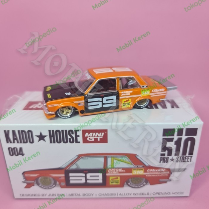 T99 Mini GT Kaido House & Sunkang Datsun 510 Pro Street orange ban karet