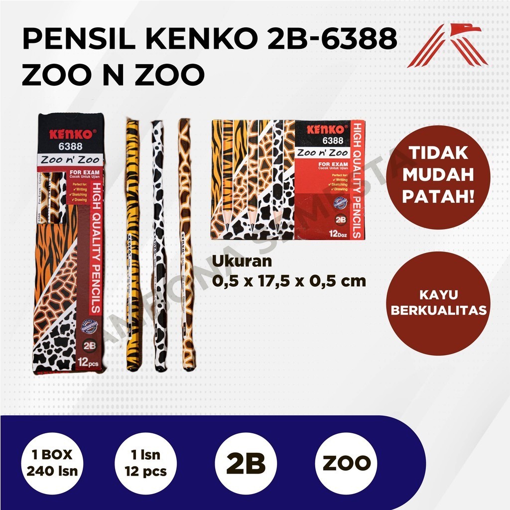 

Pencil Kenko 2B-6388 Zoo N' Zoo @12 Pcs