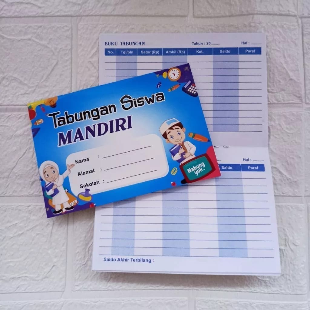 

( FMD48 )Buku Tabungan Sekolah / Tabungan Anak dan Lucu - bisa custom