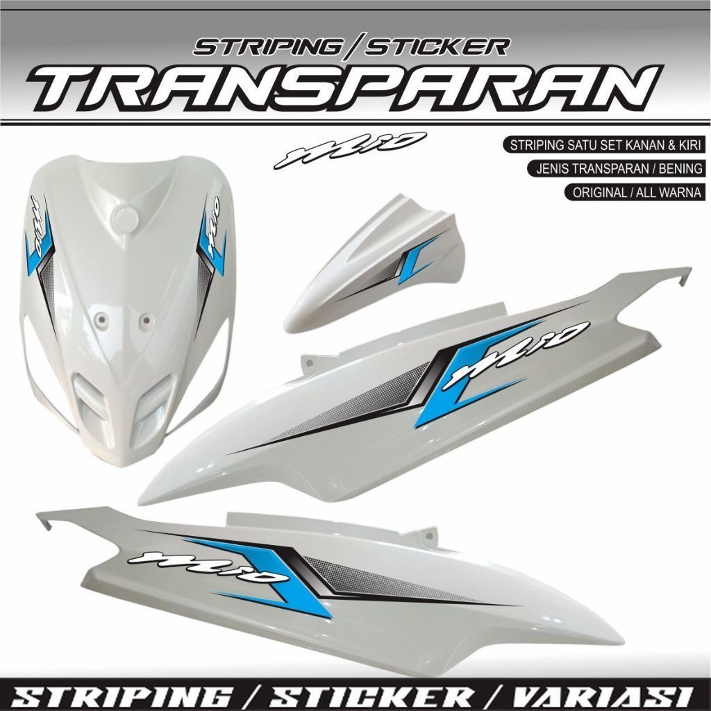 STIKER SIMPLE STIKER TRANAFARAN UV VARIASI MIO OLD / STIKER MIO SMILE TRANSFARAN MOTIF SIMPLE