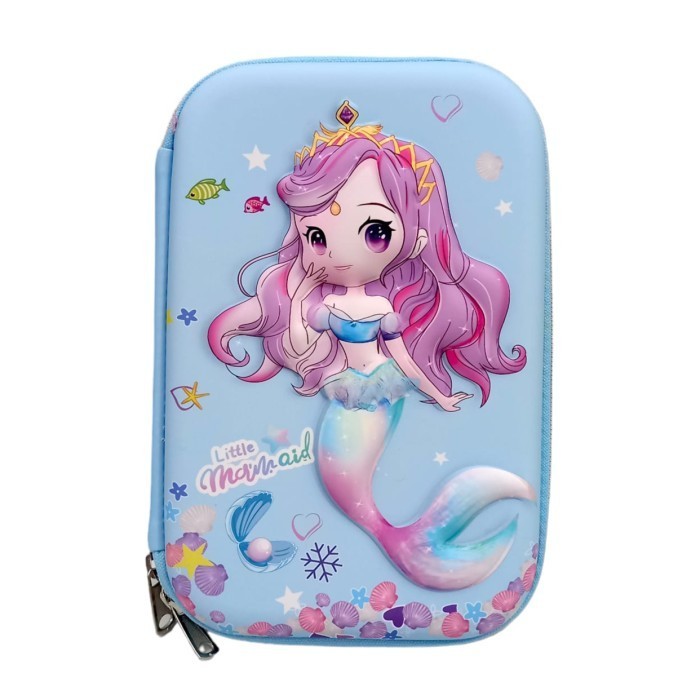 

NEW ! BEST SELLER Kotak Pensil 3D Timbul Little Mermaid Tempat Pensil Emboss Berkualitas - KP Mermaid Biru