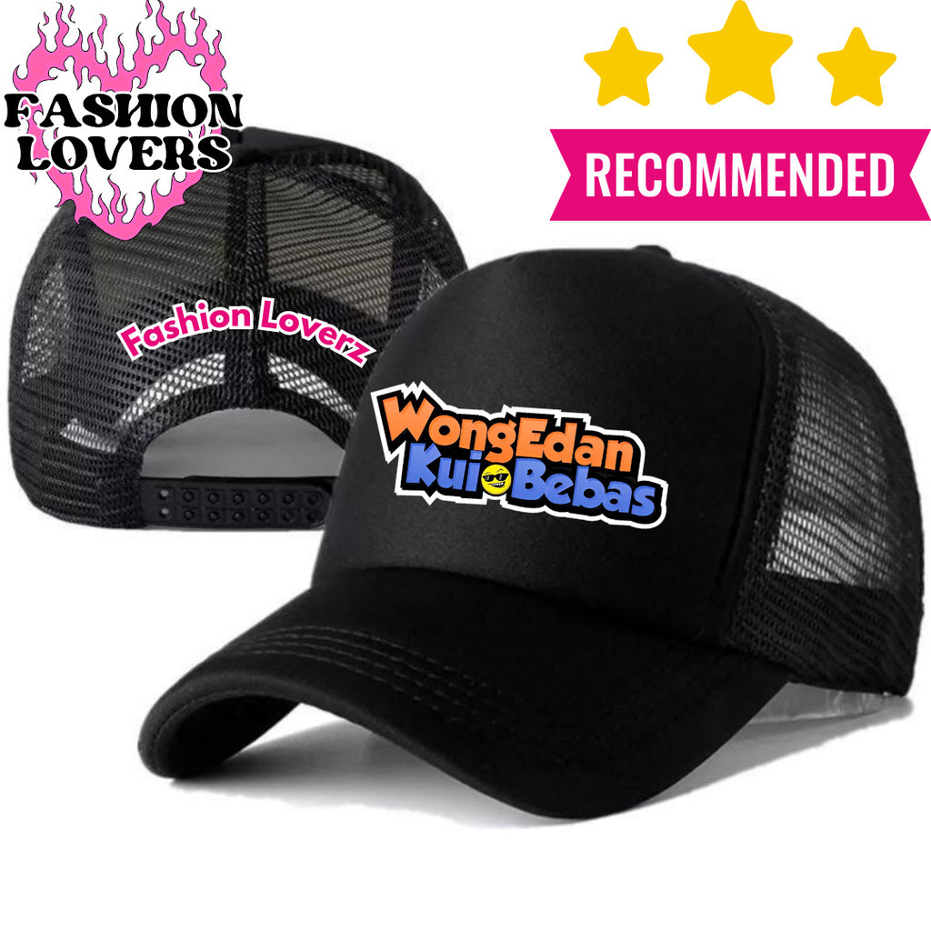 Fashion Loverz Topi Trucker KATA-KATA WONG EDAN KUI BEBAS - Topi Distro KATA-KATA Logo - Topi KATA K
