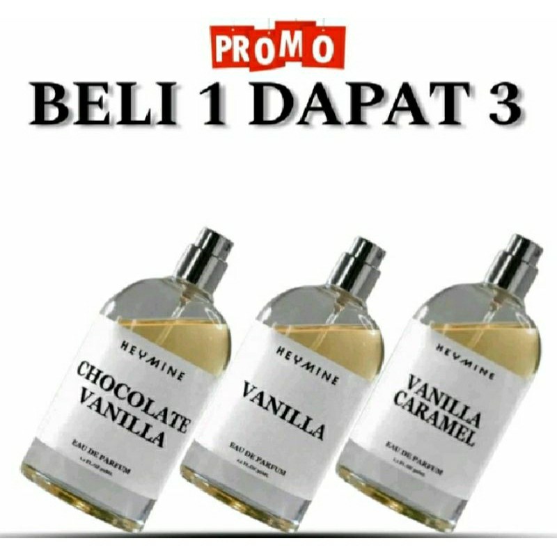 BELI 1 DAPAT 3 Botol - Parfum Heymine Vanilla - Chocolate Vanilla - Vanilla Caramel EDP 35ml