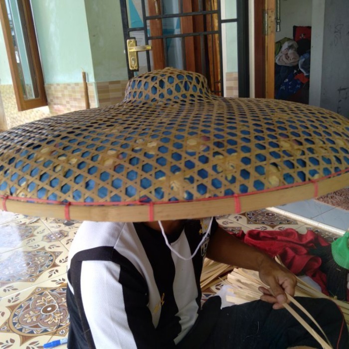 GK caping anyaman bambu topi petani bahan payung diameter 55cm
