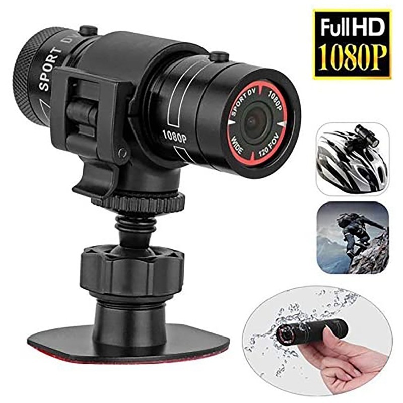 F9 Mini Sports Camera 1080P Outdoor Riding Motorcycle Helmet Sports DV Camera Video Waterproof Bicyc