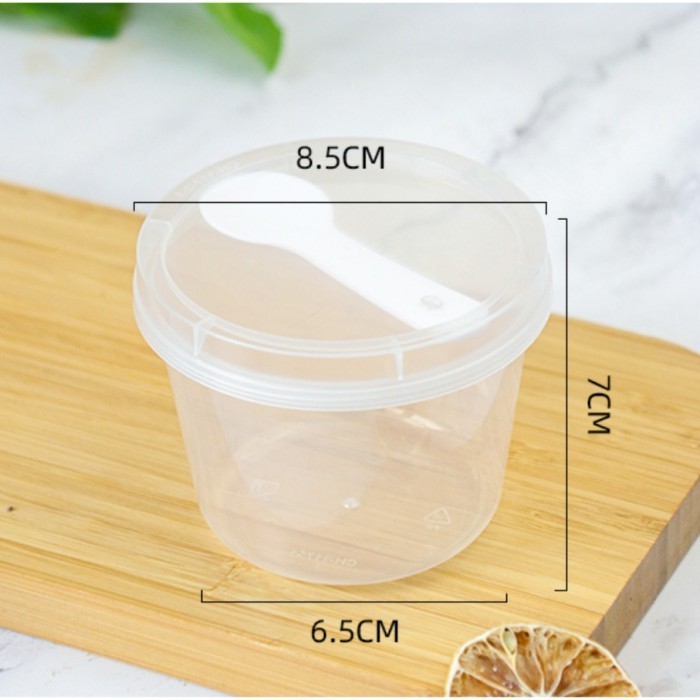 

TERJUAL Gelas Puding Square bisa oven / Cup pudding dengan tutup dan sendok - Round 230ml