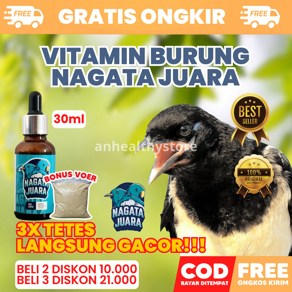 AB21H Vitamin Penggacor Burung Nagata Juara Original Tingkatkan Stamina burung Untuk Jadi Juara Gant