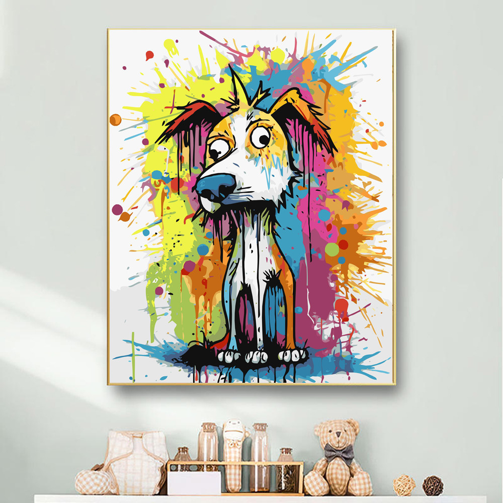 

Painting by Numbers For Adult doodle dog Dropshipping Canvas Oil Home Decor