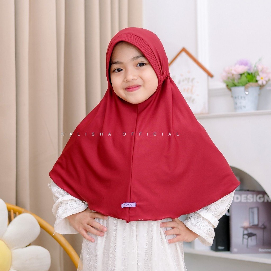 Hijab Serut Sekolah Anak SD Kerudung Sekolah Serut Jersey Premium