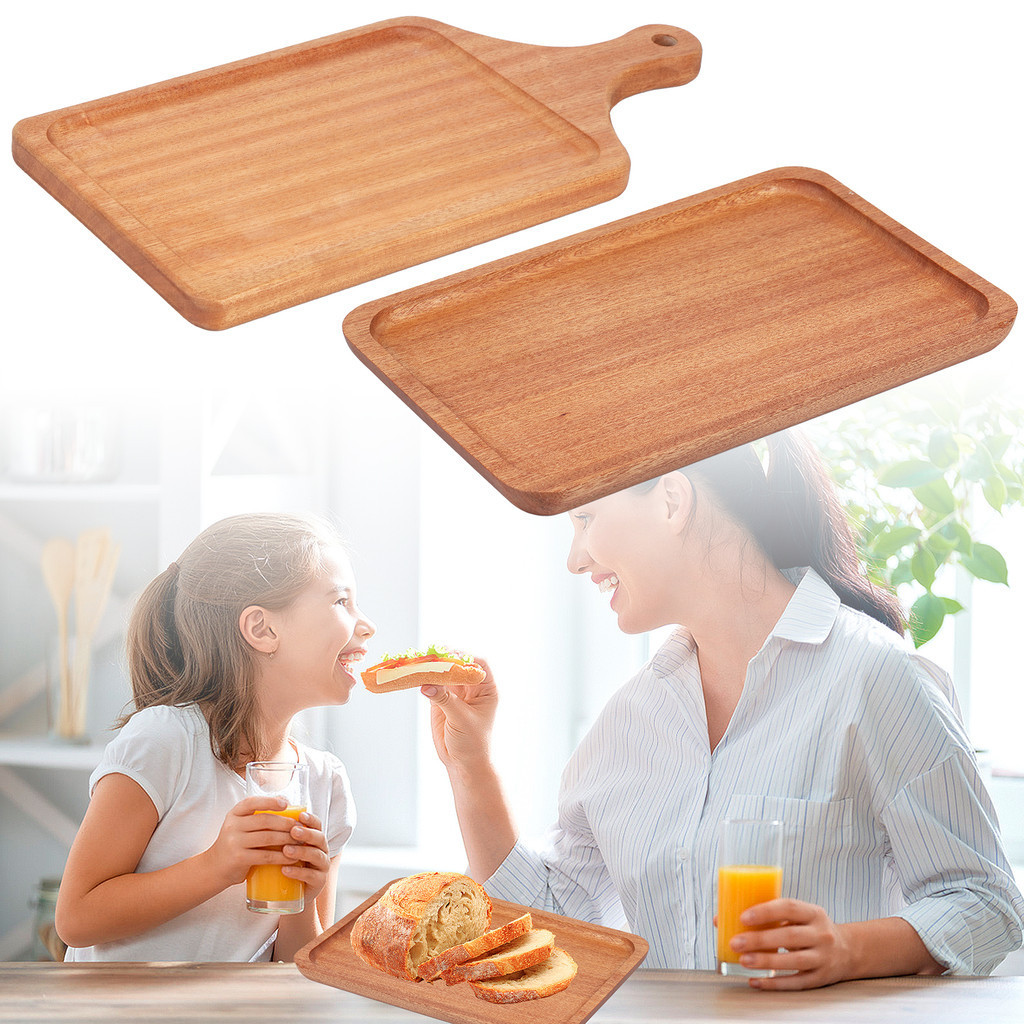 Wood Serving Trays Natural Wood Cutting Board Rectangle Wood Charcuterie Board Decorative Cutting Se