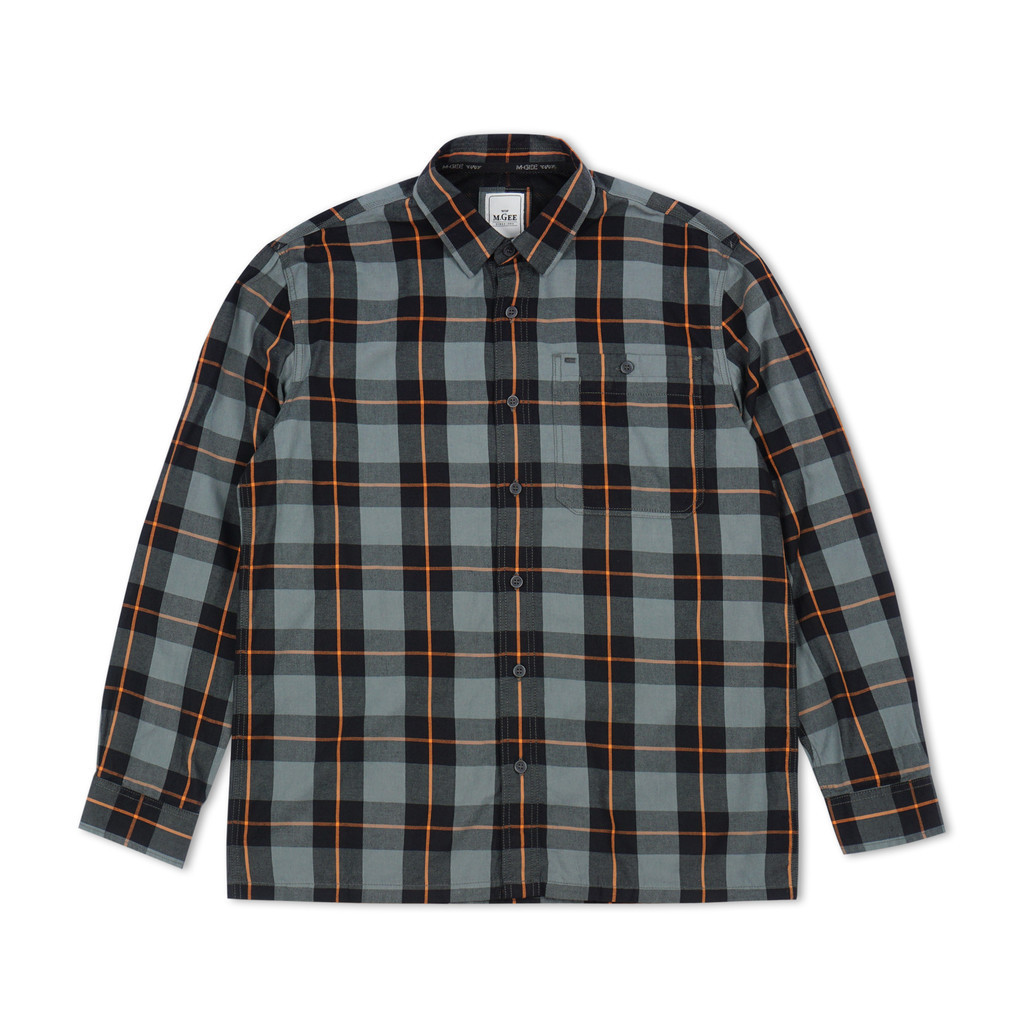 MGee Kemeja Pria Lengan Panjang Kotak Outdoor M Gee Camper C034 Light Blue