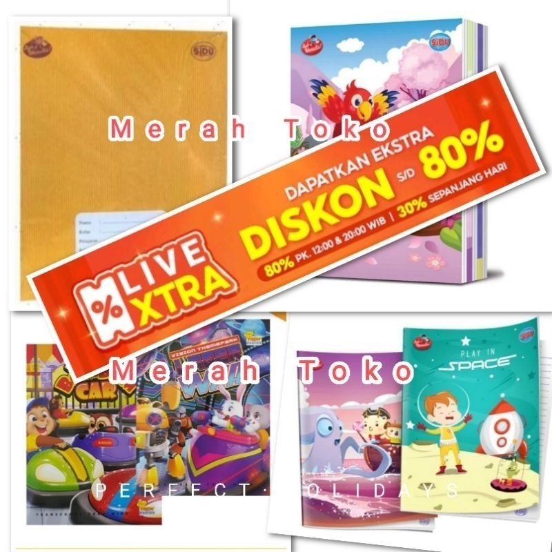 

Buku tulis sinar dunia 38lb 58lb-boxy42lb 1pak,DISK15k kiky,coverpolos,okey,bigboss.kotak,skola,dodo