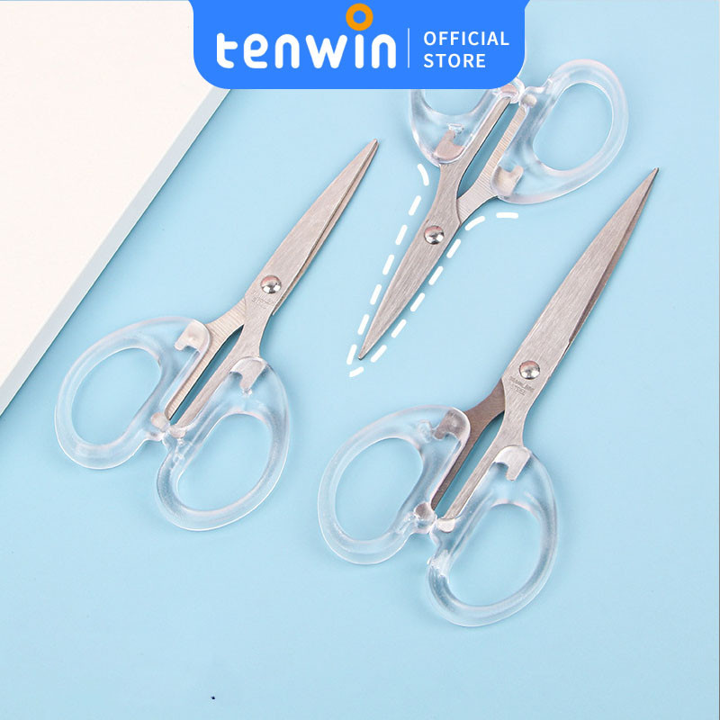 

Gunting siswa transparan dengan Gunting Kertas Aesthetic Transparan pisau potong kertas buatan tangan cocok untuk kantor rumah tangga stainless steel gunting potong kertas seni-tenwin offical