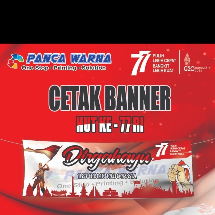 BANNER AGUSTUSAN HUT RI 77 / CETAK SPANDUK DIRGAHAYU KEMERDEKAAN KE 77 - DIRGAHAYU-01, SIZE M