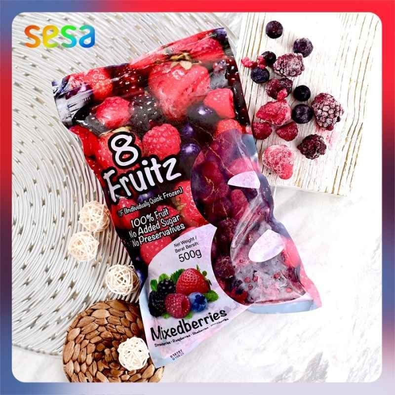 

8 Fruitz Mixed Strawberry & Blueberry IQF 500 gr | Buah Frozen Mixed