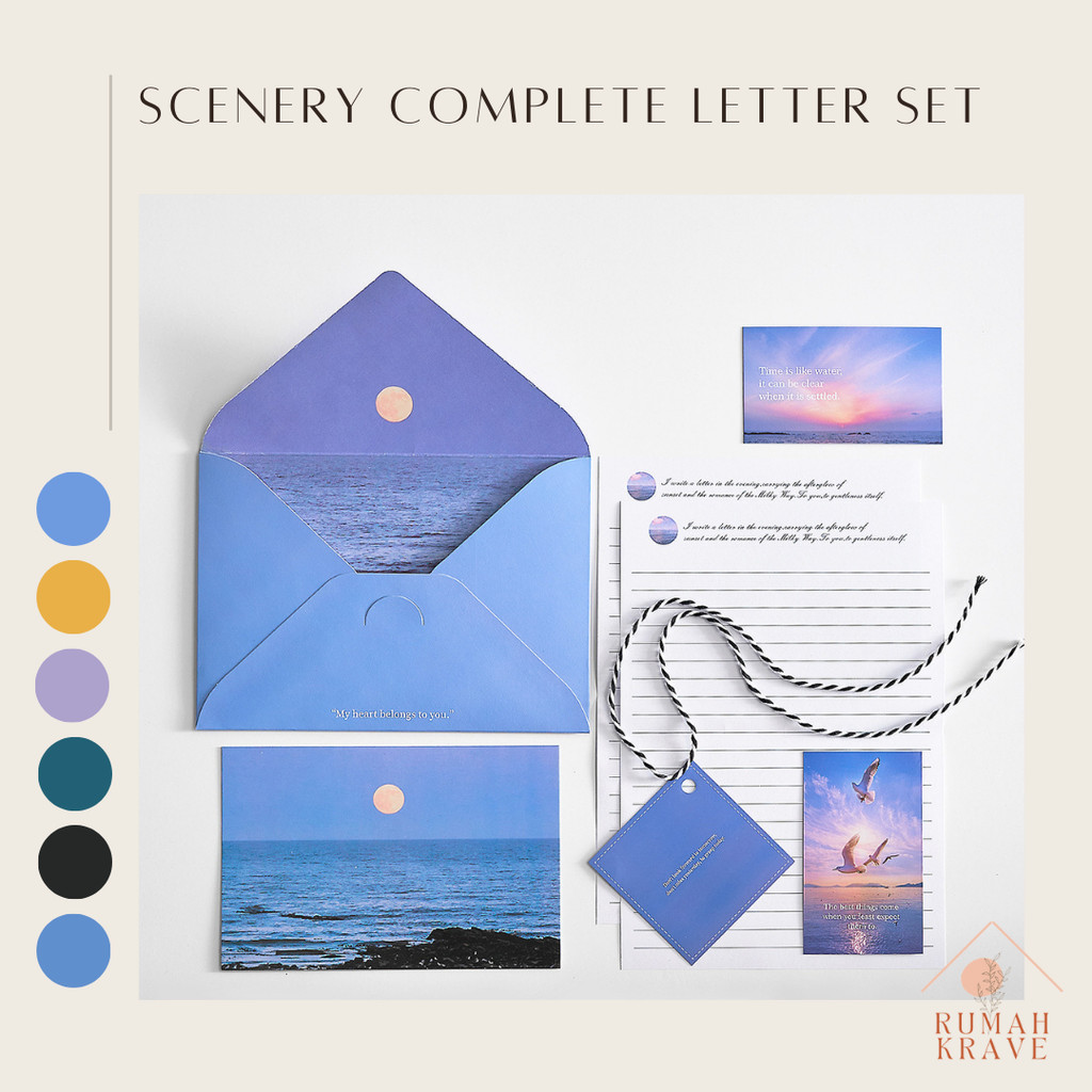 

RUMAH KRAVE - Scenery Complete Letter Set Kertas Surat Amplop