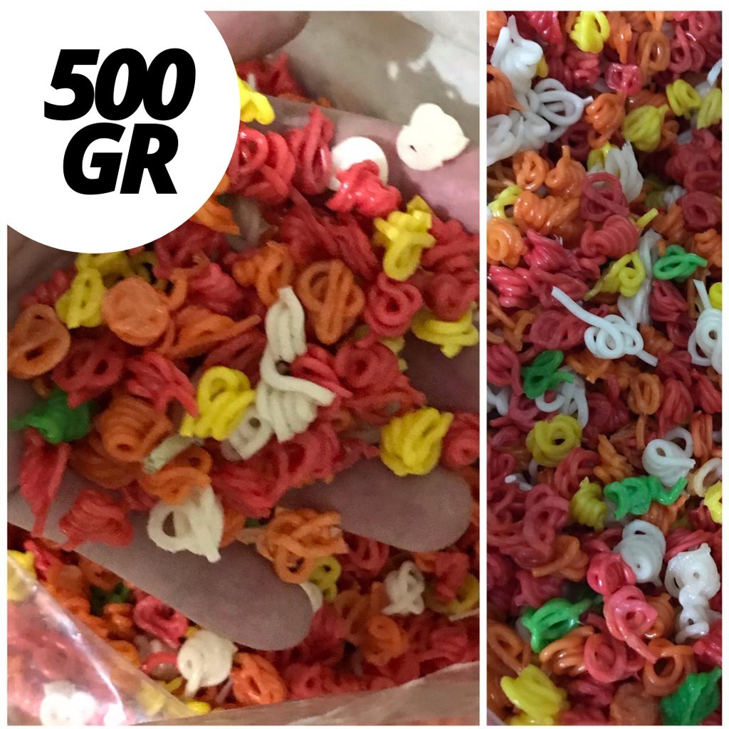 

KERUPUK SEBLAK MENTAH / KRUPUK KERING / KERIPIK KERPUPUK KEONG MINI 500 GR