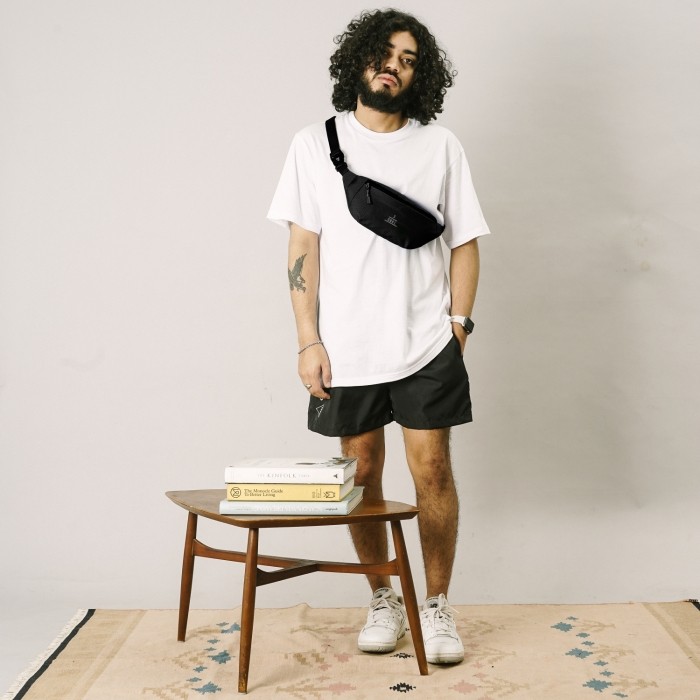 UNKL347 Tas Slingbag Cordura Tas Kecil Motif Black MMUN