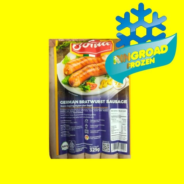 

SONIA GERMAN BRATWURST SAUSAGE 325 GR - 5 PCS