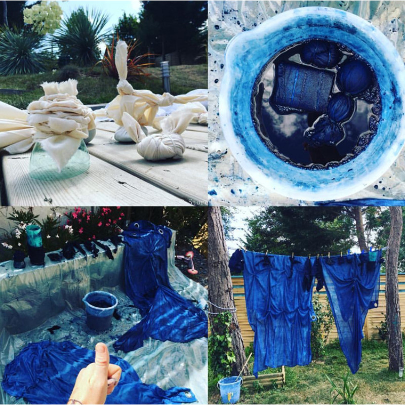 

No-cook Indigo Dark Blue Clothes Dye Tie-dye Material Package Grass and Wood Dyeing Agent Diy Clothes Refurbishing Dye