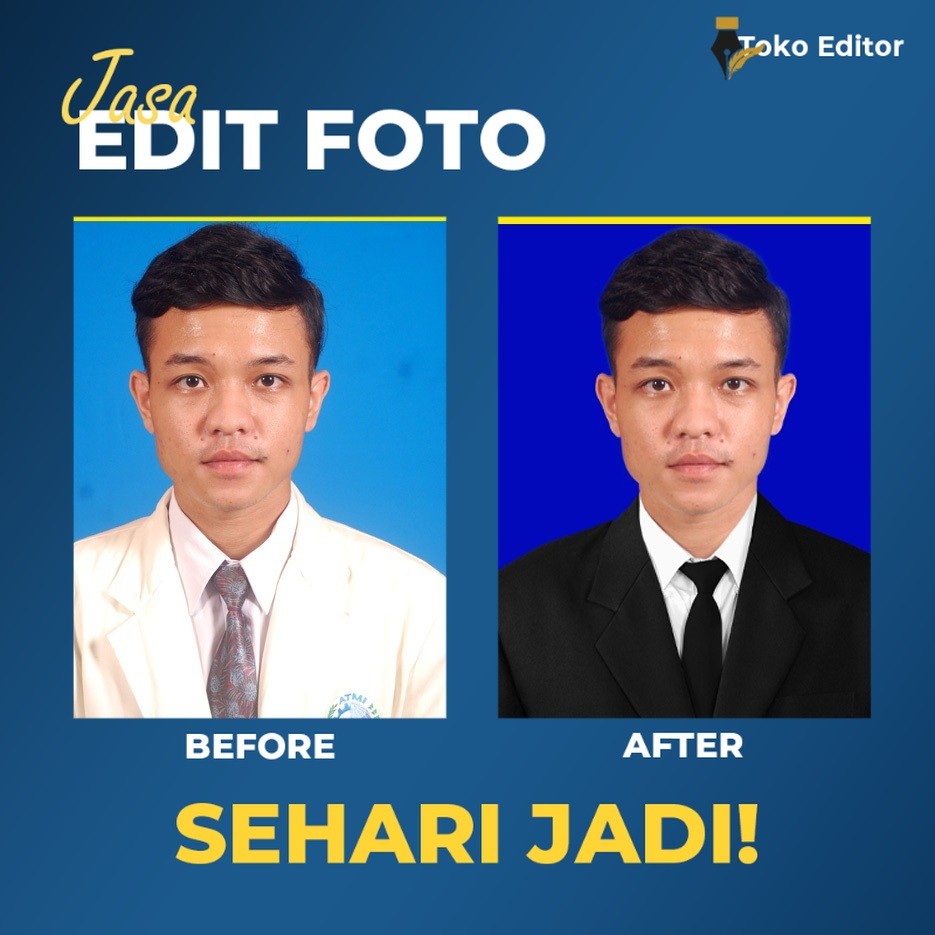 ( EDIT PRO ) Edit pas foto/edit foto kerja/edit foto ganti baju/edit foto kuliah/edit foto KTM/edit 
