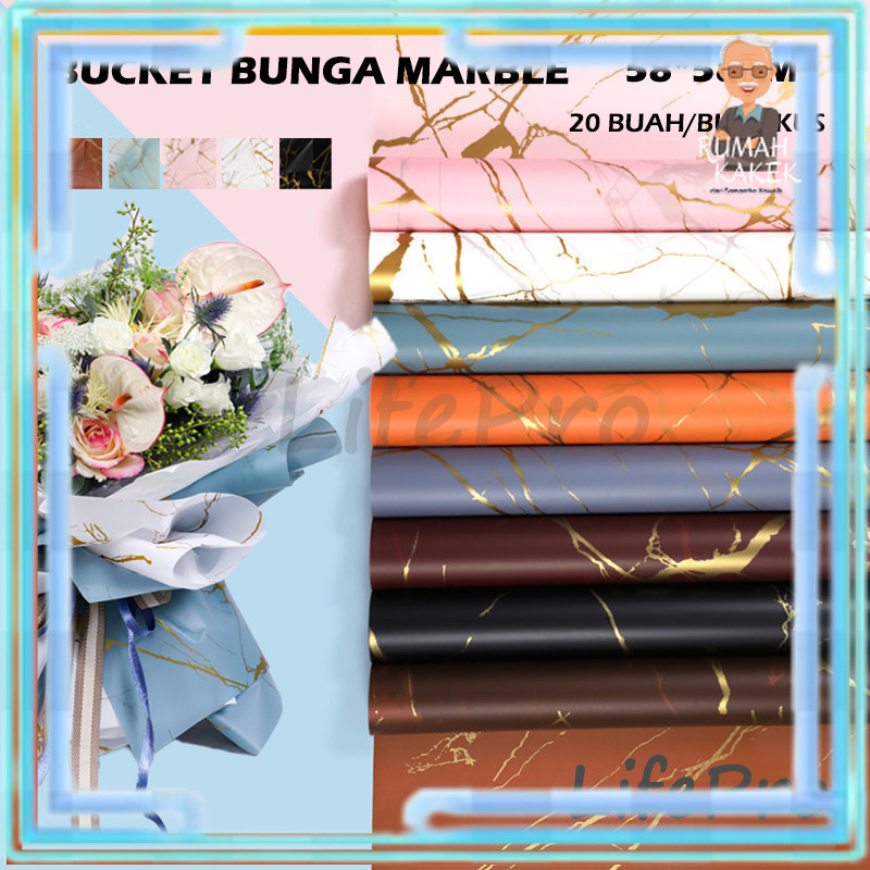 

Cellophane Wrapping Paper Marble/ Bucket Bunga Marble / Cellophane Marble Gold / Wrapping Paper Motif Marble
