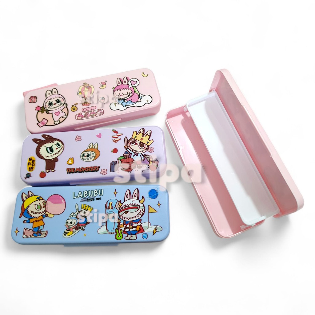 

STIPA Kotak Pensil Besi Karakter 2 Tingkat Fancy Pencil Case Box Cute Character ATK Alat Tulis Stationery Sekolah Kantor La bubu